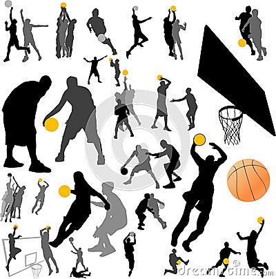 Basketball player and ball vector Vector Illustration