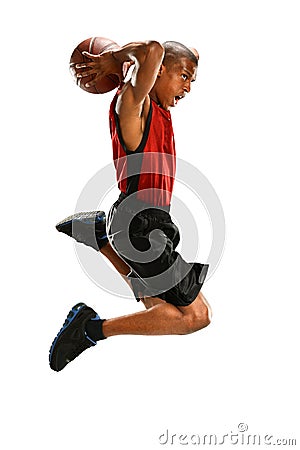 Basketball Player Dunking Stock Photo