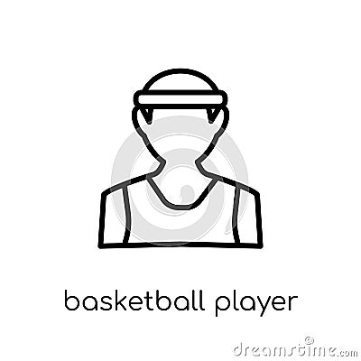 Basketball player icon. Trendy modern flat linear vector Basketball player icon on white background from thin line Professions co Vector Illustration