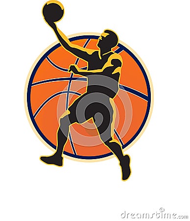 Basketball Player Lay Up Ball Stock Photo