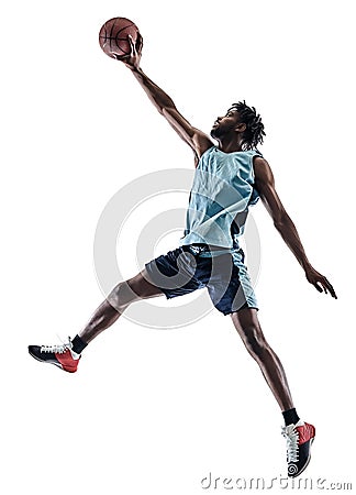 Basketball player man isolated silhouette shadow Stock Photo