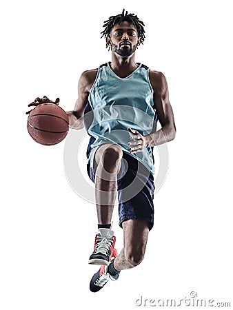 Basketball player man isolated silhouette shadow Stock Photo