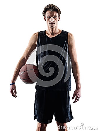 Basketball player man isolated silhouette shadow Stock Photo