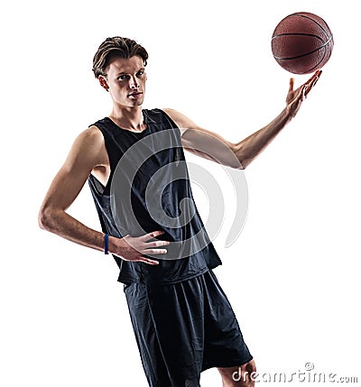 Basketball player man isolated silhouette shadow Stock Photo