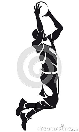 Basketball player, silhouette Vector Illustration