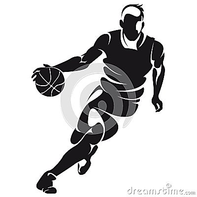 Basketball player, silhouette Vector Illustration