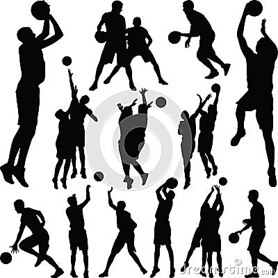 Basketball player silhouette vector Vector Illustration