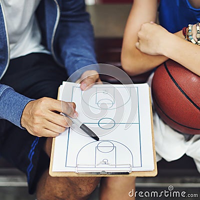 Basketball Player Sport Game Plan Tactics Concept Stock Photo
