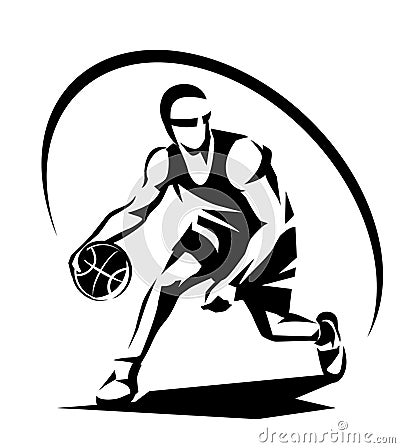 Basketball player stylized vector silhouette Vector Illustration