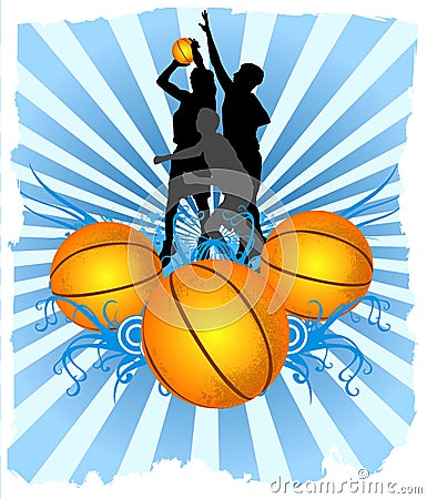 Basketball Players Vector Illustration