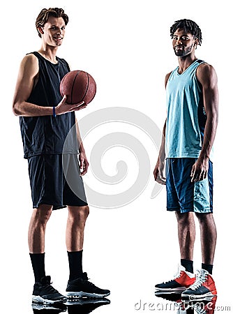 Basketball players men isolated silhouette shadow Stock Photo