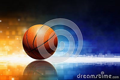 Basketball with reflection Stock Photo