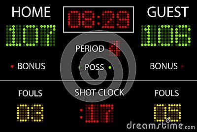 Basketball Scoreboard Vector Illustration