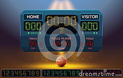 basketball scoreboard Vector Illustration