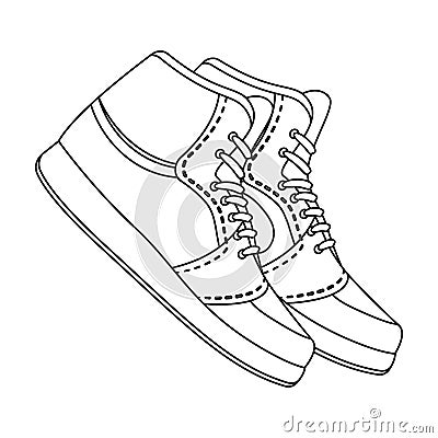 Basketball shoes.Basketball single icon in outline style vector symbol stock illustration web. Vector Illustration
