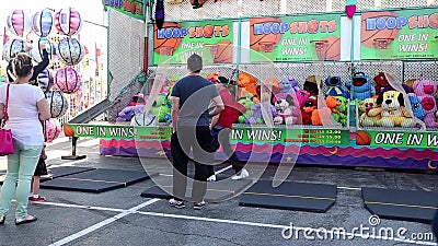 Basketball Shooting Game for Winning Animal Doll Stock Video - Video of  fairground, color: 54091937