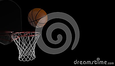 Basketball shot. professional close up on black background and sports fitness Stock Photo