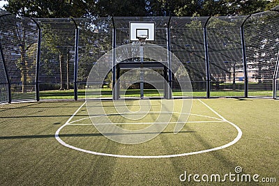 Basketball and soccer cage Stock Photo