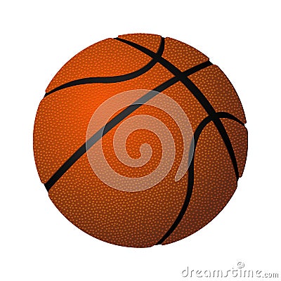 Basketball spherical inflated leather ball realistic vector illustration Vector Illustration