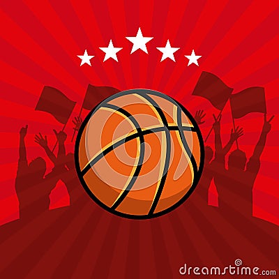 Basketball sport emblem icon Vector Illustration