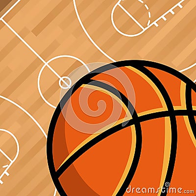 Basketball sport emblem icon Vector Illustration