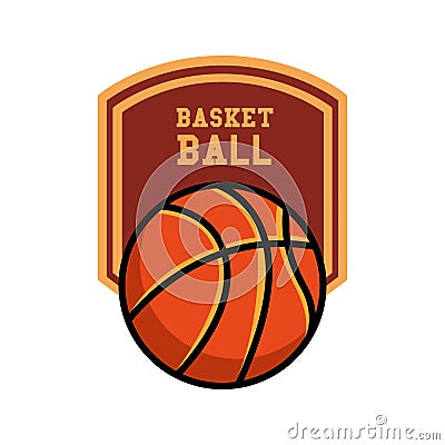 Basketball sport emblem icon Vector Illustration