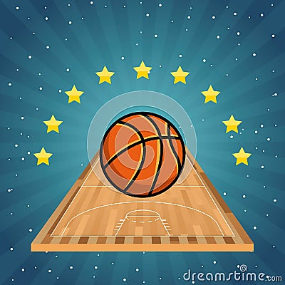 Basketball sport emblem icon Vector Illustration