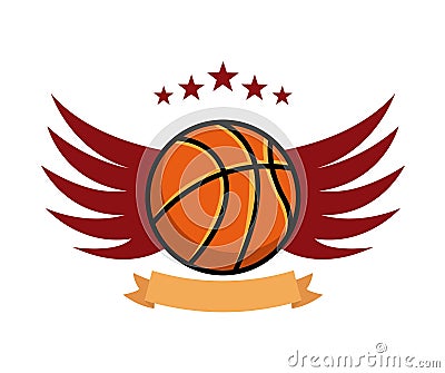 Basketball sport emblem icon Vector Illustration