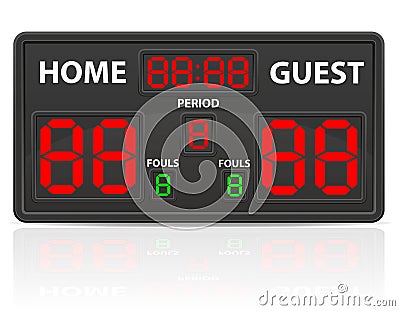 Basketball sports digital scoreboard vector illustration Vector Illustration