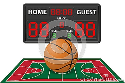 Basketball sports digital scoreboard vector illustration Vector Illustration