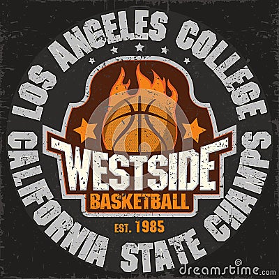 Basketball team emblem Vector Illustration