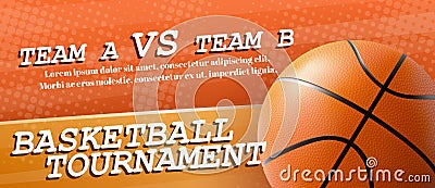 Basketball tournament ad flyer realistic vector Vector Illustration