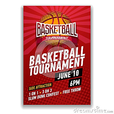 Basketball tournament, modern sports posters design. Vector Illustration