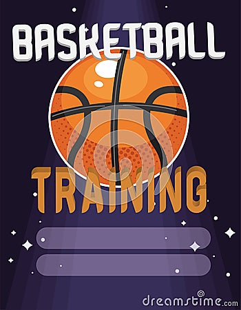 basketball training lettering with ball Stock Photo