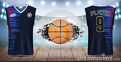 Basketball Uniform & Jersey, Tank Top Sleeveless Shirt. Vector Illustration