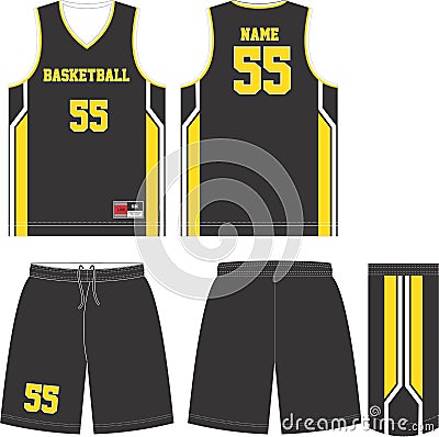 Basketball uniform mockup template design for basketball club Vector Illustration