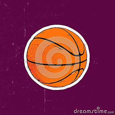 Basketball vector logo, vintage sport ball design Vector Illustration