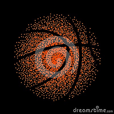 Basketball vector technology background game. Basket dots ball element activity Vector Illustration