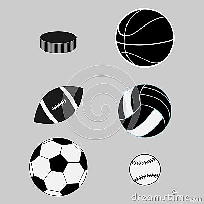 Basketball volleyball hockey baseball American football soccer s Vector Illustration