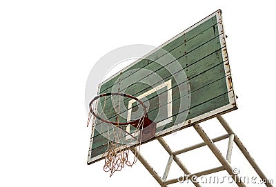 basketball wooden board, dirty, grunge, old on white background, isolated Stock Photo