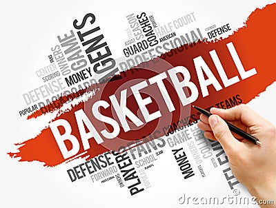 Basketball word cloud collage, sport concept Stock Photo
