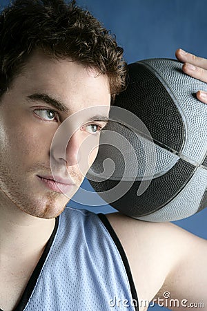 Basketball young man basket player portrait Stock Photo