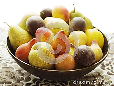 Basketful of Fruits Stock Photo