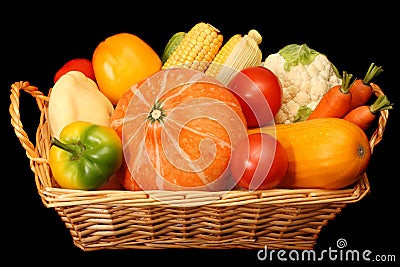 Basketful of vegetables Stock Photo