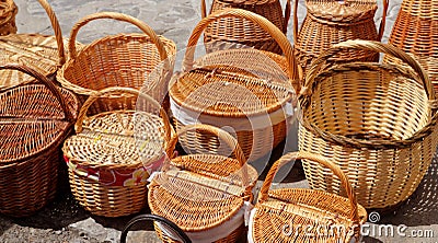 Basketry traditional handcraft in spain Stock Photo