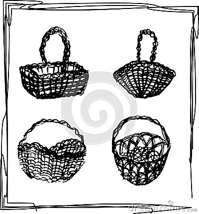 Baskets sketch Vector Illustration