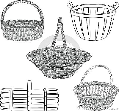 Baskets Vector Illustration