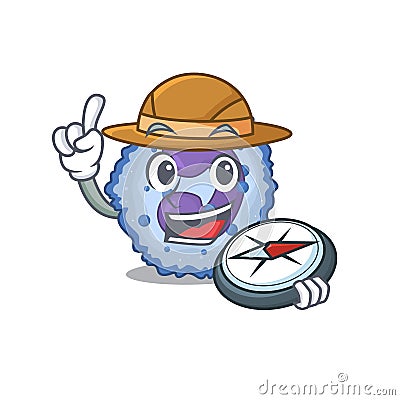 Basophil cell stylized Explorer having a compass Vector Illustration