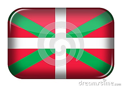 Basque Lands web icon rectangle button with clipping path 3d illustration Cartoon Illustration