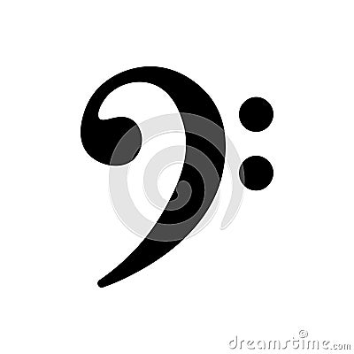 Bass clef outline icon. Symbol, logo illustration for mobile concept and web design. Vector Illustration
